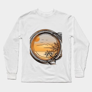 Tropical Sunset in a Bottle T-Shirt Design No. 777 Long Sleeve T-Shirt